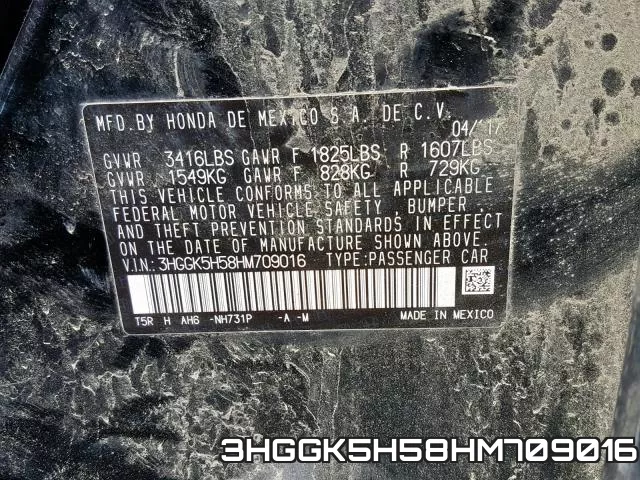 3HGGK5H58HM709016 фото 2