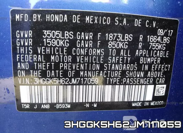 3HGGK5H62JM717059 фото 10