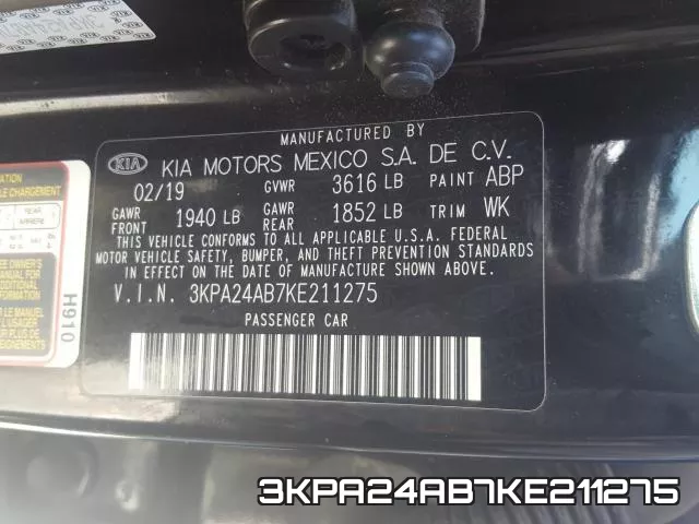 3KPA24AB7KE211275 фото 2