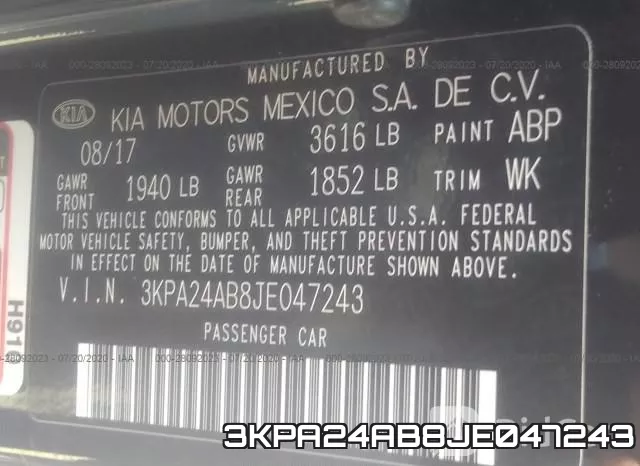 3KPA24AB8JE047243 фото 10