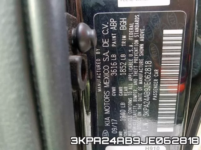 3KPA24AB9JE062818 фото 2