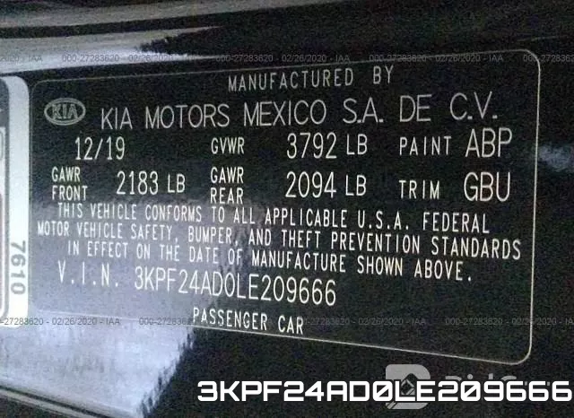 3KPF24AD0LE209666 фото 10