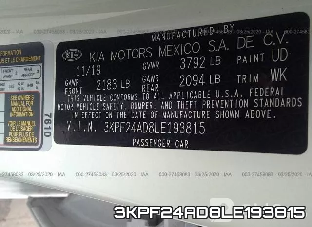 3KPF24AD8LE193815 фото 10
