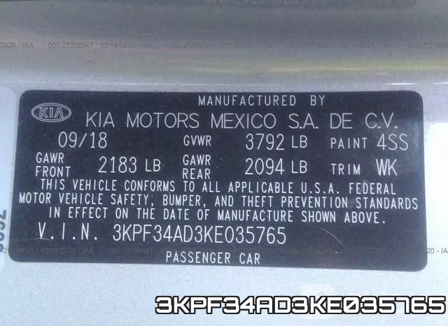 3KPF34AD3KE035765 фото 10