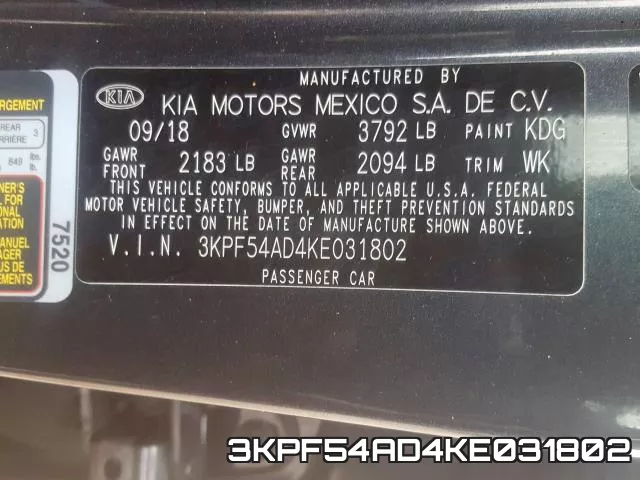 3KPF54AD4KE031802 фото 2