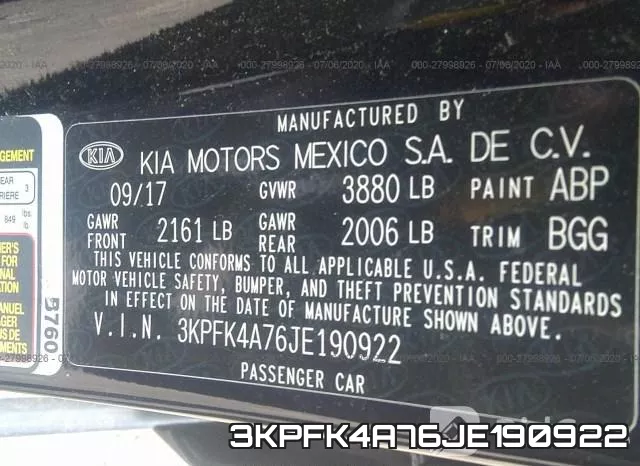 3KPFK4A76JE190922 фото 10