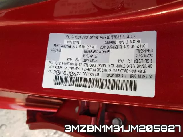 3MZBN1M31JM205827 фото 2