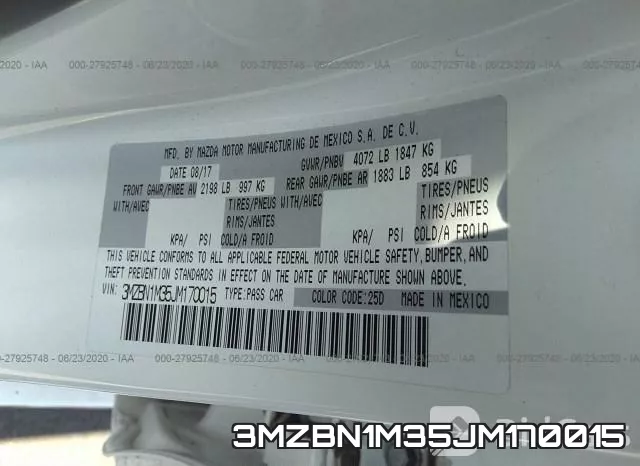 3MZBN1M35JM170015 фото 10