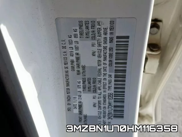 3MZBN1U70HM116358 фото 2