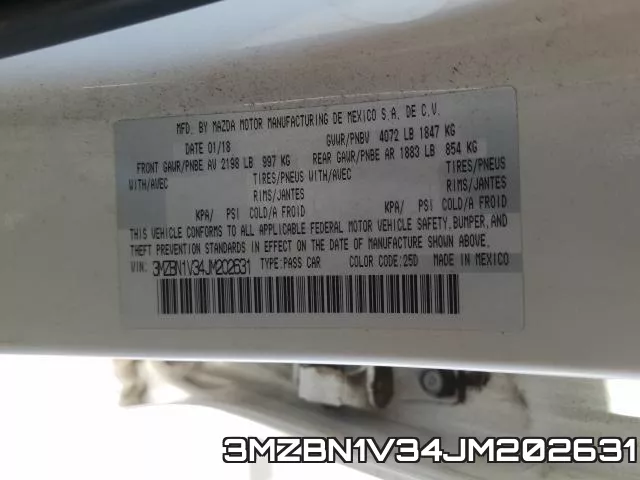 3MZBN1V34JM202631 фото 2
