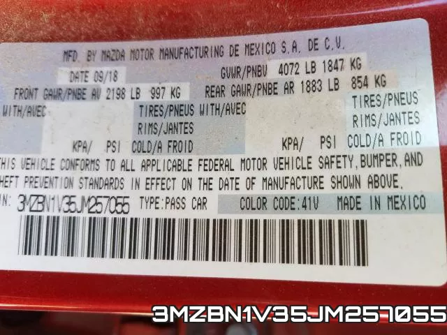3MZBN1V35JM257055 фото 2