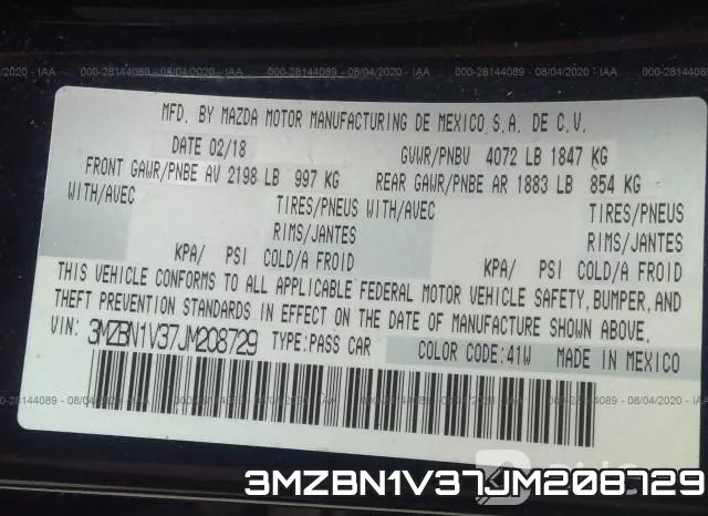 3MZBN1V37JM208729 фото 10