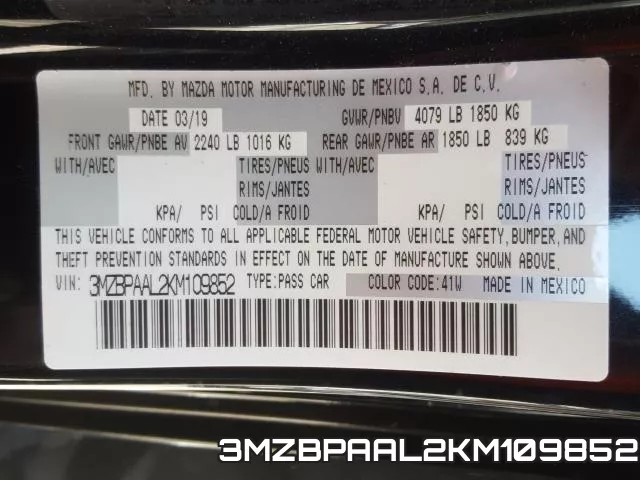 3MZBPAAL2KM109852 фото 2