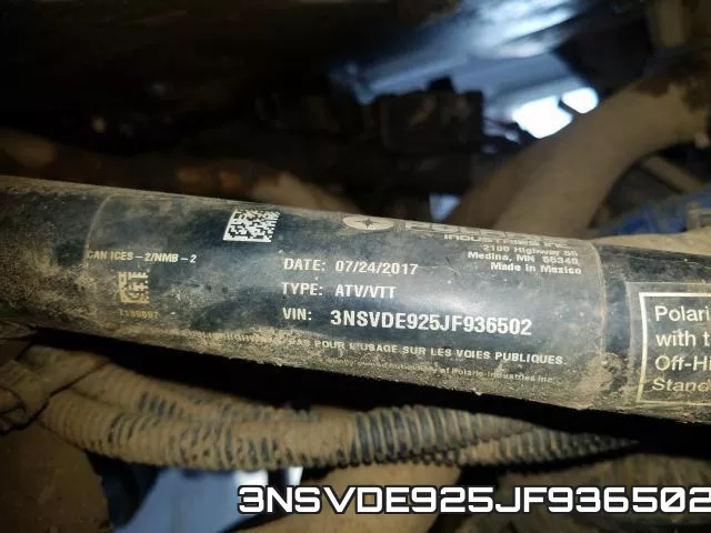 3NSVDE925JF936502 фото 2