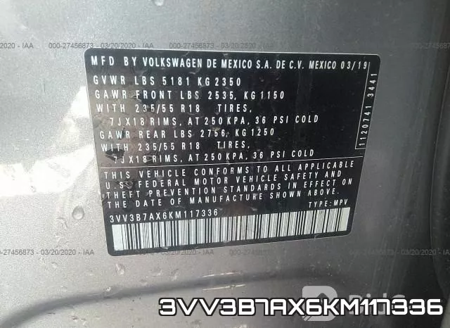 3VV3B7AX6KM117336 фото 10