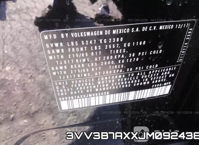 3VV3B7AXXJM092438 фото 10