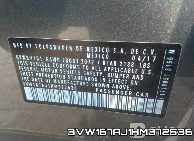 3VW167AJ1HM372536 фото 10