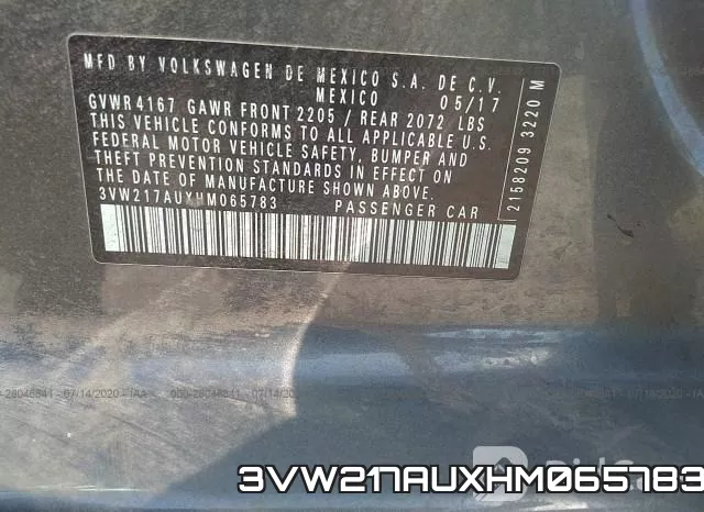 3VW217AUXHM065783 фото 10