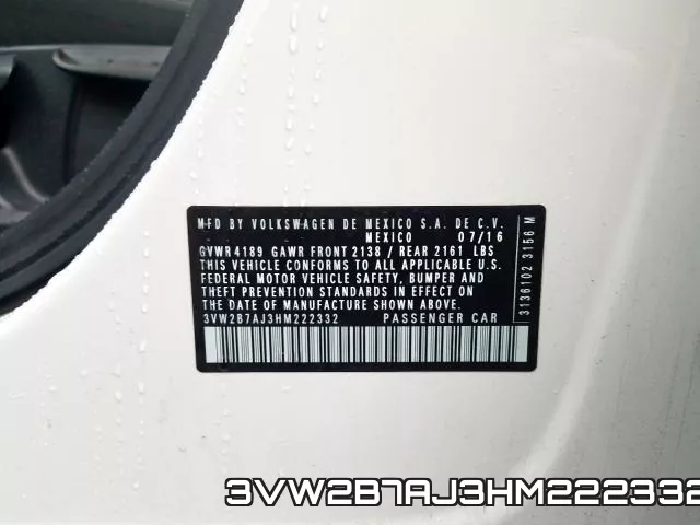 3VW2B7AJ3HM222332 фото 2