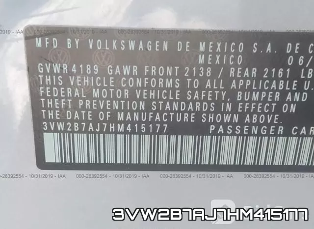 3VW2B7AJ7HM415177 фото 10