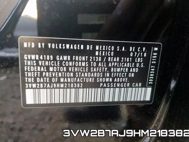 3VW2B7AJ9HM218382 фото 2