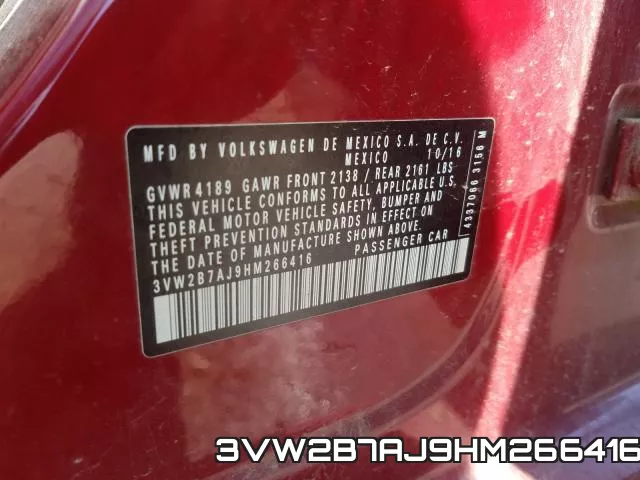 3VW2B7AJ9HM266416 фото 2
