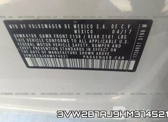 3VW2B7AJ9HM374521 фото 10