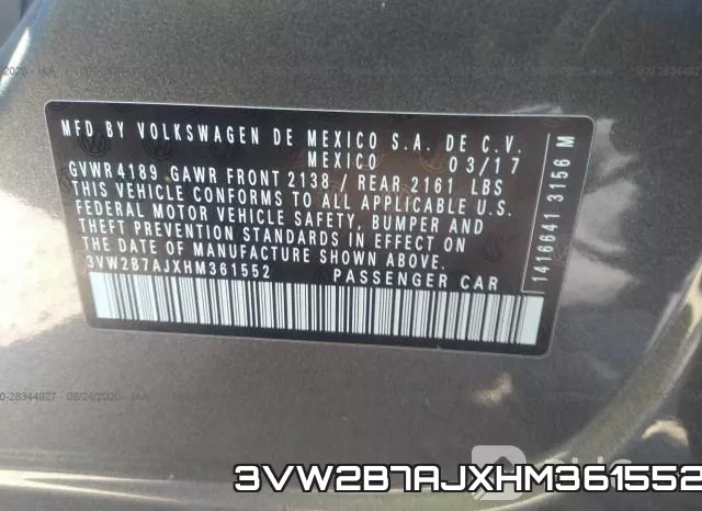3VW2B7AJXHM361552 фото 10