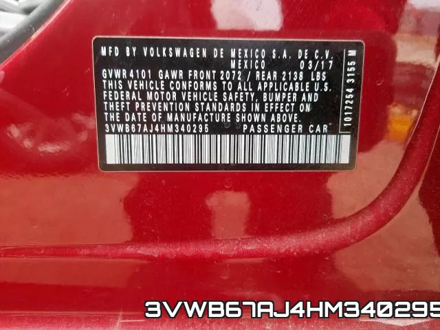 3VWB67AJ4HM340295 фото 2