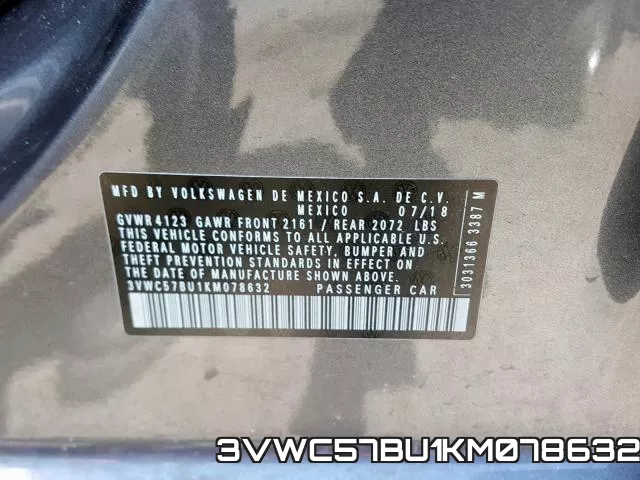 3VWC57BU1KM078632 фото 2