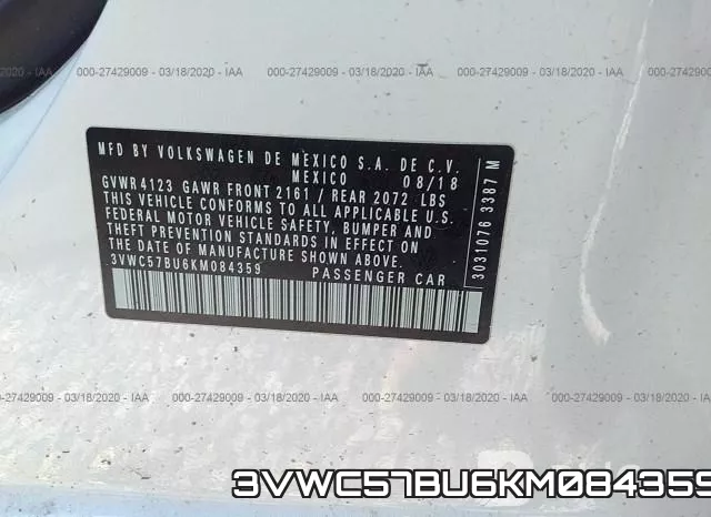 3VWC57BU6KM084359 фото 10