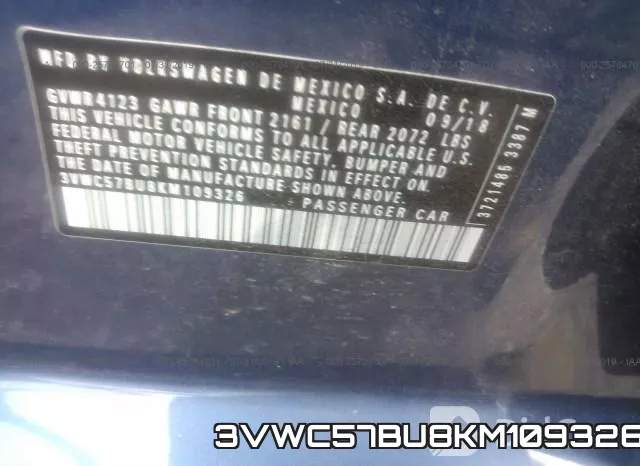 3VWC57BU8KM109326 фото 10