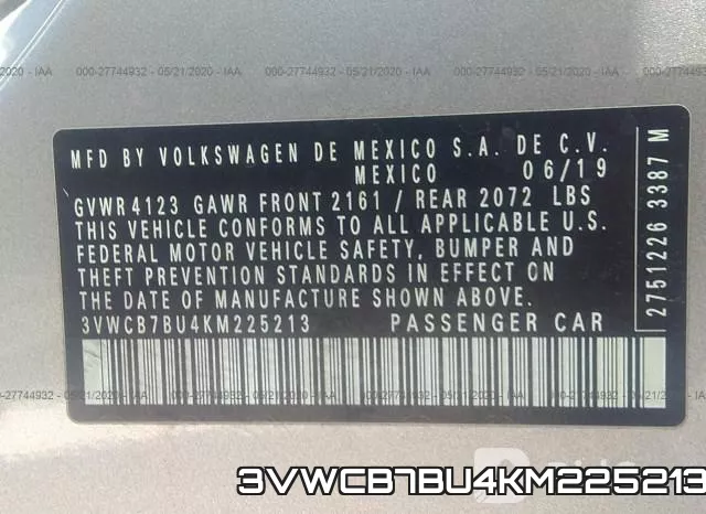 3VWCB7BU4KM225213 фото 10