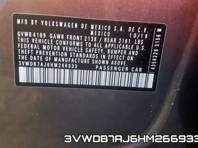 3VWDB7AJ6HM266933 фото 2