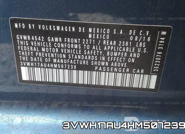 3VWH17AU4HM507239 фото 10
