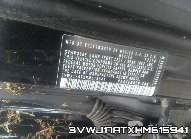 3VWJ17ATXHM615941 фото 10