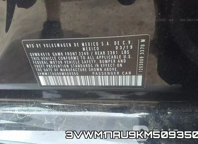 3VWM17AU9KM509350 фото 10
