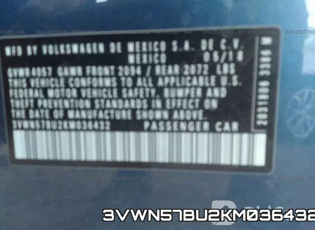3VWN57BU2KM036432 фото 10