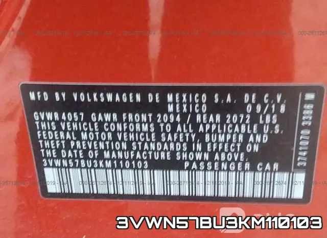 3VWN57BU3KM110103 фото 10