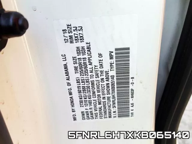 5FNRL6H7XKB065140 фото 2
