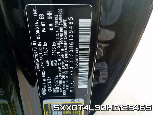 5XXGT4L30HG129465 фото 2