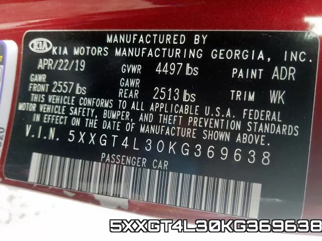 5XXGT4L30KG369638 фото 2