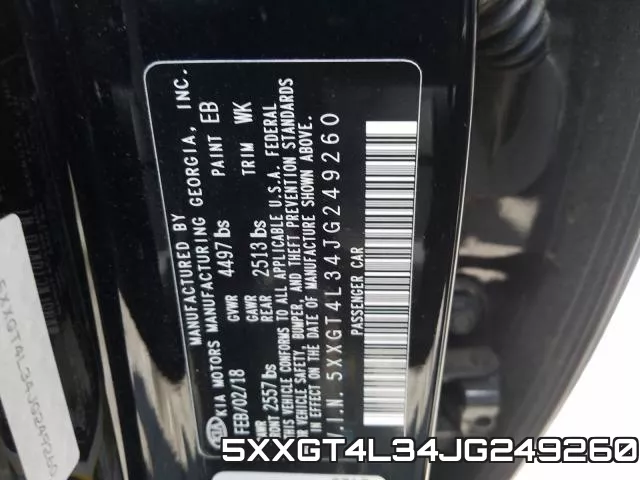5XXGT4L34JG249260 фото 2