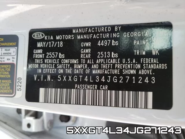 5XXGT4L34JG271243 фото 2