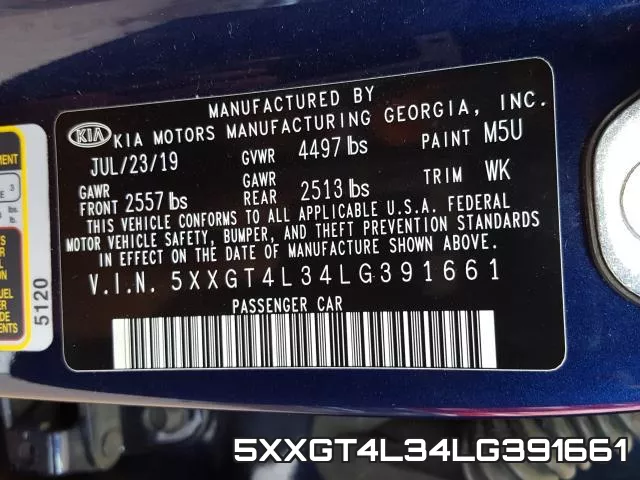 5XXGT4L34LG391661 фото 2