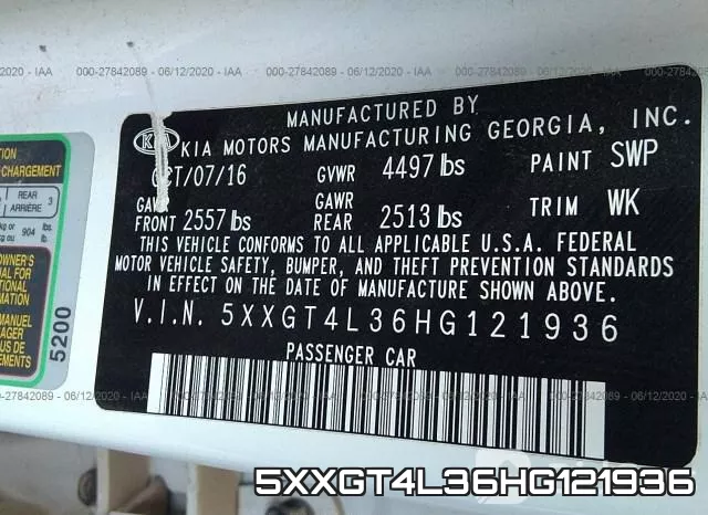 5XXGT4L36HG121936 фото 10