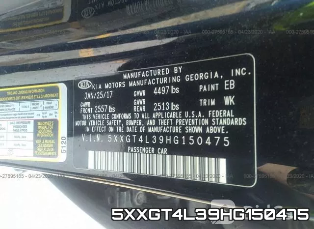 5XXGT4L39HG150475 фото 10