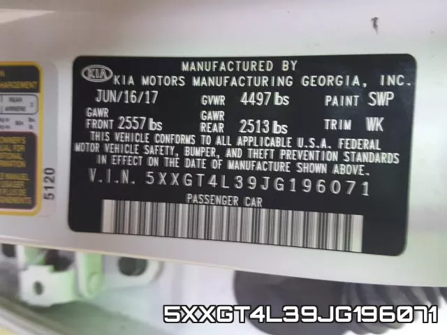 5XXGT4L39JG196071 фото 2