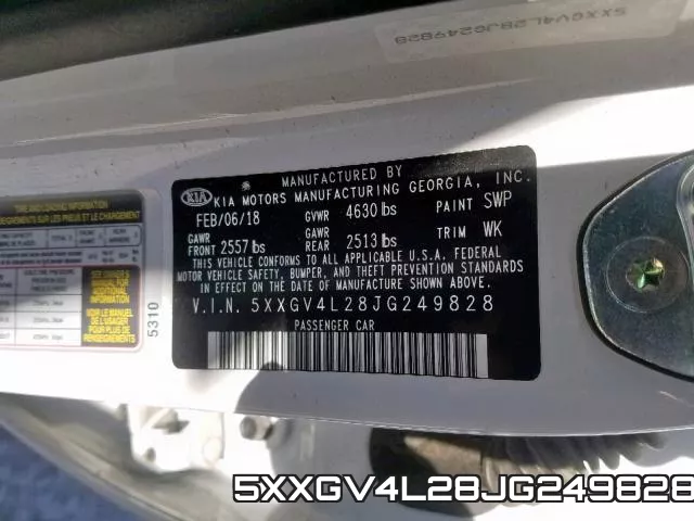 5XXGV4L28JG249828 фото 2
