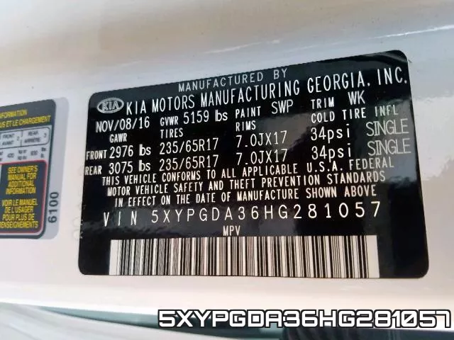 5XYPGDA36HG281057 фото 2